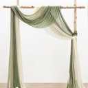 Ling's Moment Wedding Arch Draping Fabric 3 Panels 20Ft Chiffon Fabric,Sheer Draping Fabic for Wedding Arrangement Ceremony Reception Backdrop Party Swag Home Decor 