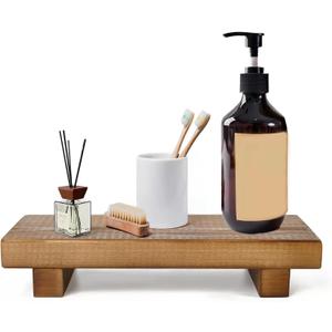 Handmade Solid Wood Soap Riser Stand - Rustic Farmhouse Style Tray for Kitchen, Bathroom & Home Décor | Stable Wooden Soap Holder & Countertop Organizer (10x4.7 Inch)