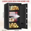 6.0 Cub Large Fireproof Safe Box for Home Use, Digital Security Safes Fireproof Waterproof with Combination Lock and 3 Removable Shelves, Anti-Theft Home Fire Safe for Document Money Valuables
