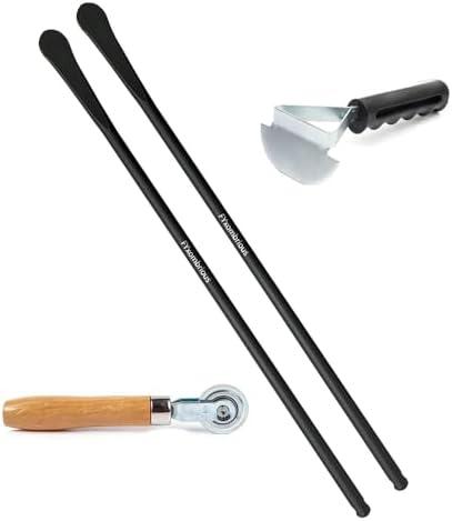 2PCS Tire Spoon, Tire Mount and Demount Iron ,33220 Mt and Demount Spoon, 30 in, 3/4 in , Tire Patch Roller, Scraping Cutter , Tire Iron Suitable for Changing Tires on A Wide Range of Vehicles.