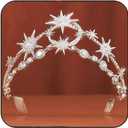 GORTIN Star Moon Crown Silver Bride Wedding Headband Rhinestone Tiara Goddess Headpiece Bridal Hair Accessories for Women
