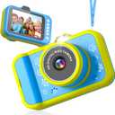Kids Camera, 48MP 1080P Digital Camera for Kids with 3.5 Inch Big Screen, 10X Zoom, Selfie & Video, 32GB SD Card, 1200mAh Battery, Christmas Birthday Gifts for Boys Girls Ages 3-12 (Blue)