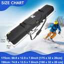 Rolling Ski Bag with Wheels for Air Travel,Padded Double Ski Bag to Hold 2 Pairs of Skis up to 175 or 190 cm.