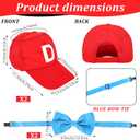 2 x 10 Pcs Halloween Costume Set 2 Red Silly Hat with Flag 2 Adjustable Elastic Y Back Suspenders 2 Blue Bow Tie 2 Pair White Stocking Set for Women Men Halloween Cosplay