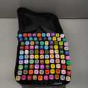 100 Colors Markers, Dual Tip Permanent Art Marker Pen For Kids & Adults, Based Highlighter Pens Sketch Art Set For Coloring, Painting, Sketching, And Drawing, Non-Free Flowing (Black)