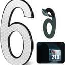 4 Inch Reflective House Numbers for Outside, VONDERSO High-Intensity Reflective Self-adhesive Mailbox Numbers, Durable ABS Base for House Plaques, Mailbox, Yard, Garage  Plaque Number 6