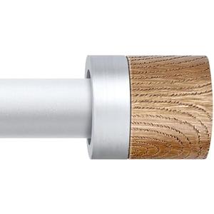 Silver Curtain Rods for Windows 32 to 45 Inches(2.6-3.75ft),1 inch Adjustable Window Curtain Rods with Imitation Wood Grain Finials,Heavy Duty Decorative Drapery Rod for Bedroom,Kitchen and patio