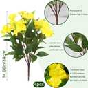 4 Pcs Artificial Impatiens Flowers for Outdoors Silk Impatiens Flowers Bouquet Yellow Fake Plants UV Resistant Faux Impatiens for Outdoor Planters Spring Summer Porch Patio Window Balcony
