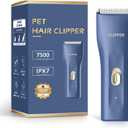 Dog Cat Home Hair Waterproof Clipper Portable Electric USB Rechargeable Pet Grooming Tools Low Noise Shaver Cordless Trimmer for Small and Large Pets (L006-blue)