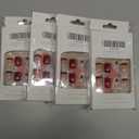 Christmas Press on Nails Short Square Black Fake Nails Glossy Glue on Nails Squoval Acrylic Nails Press on Xmas White Snowflake False Nails with Design Artificial Stick on Nails for Women 24 Pcs