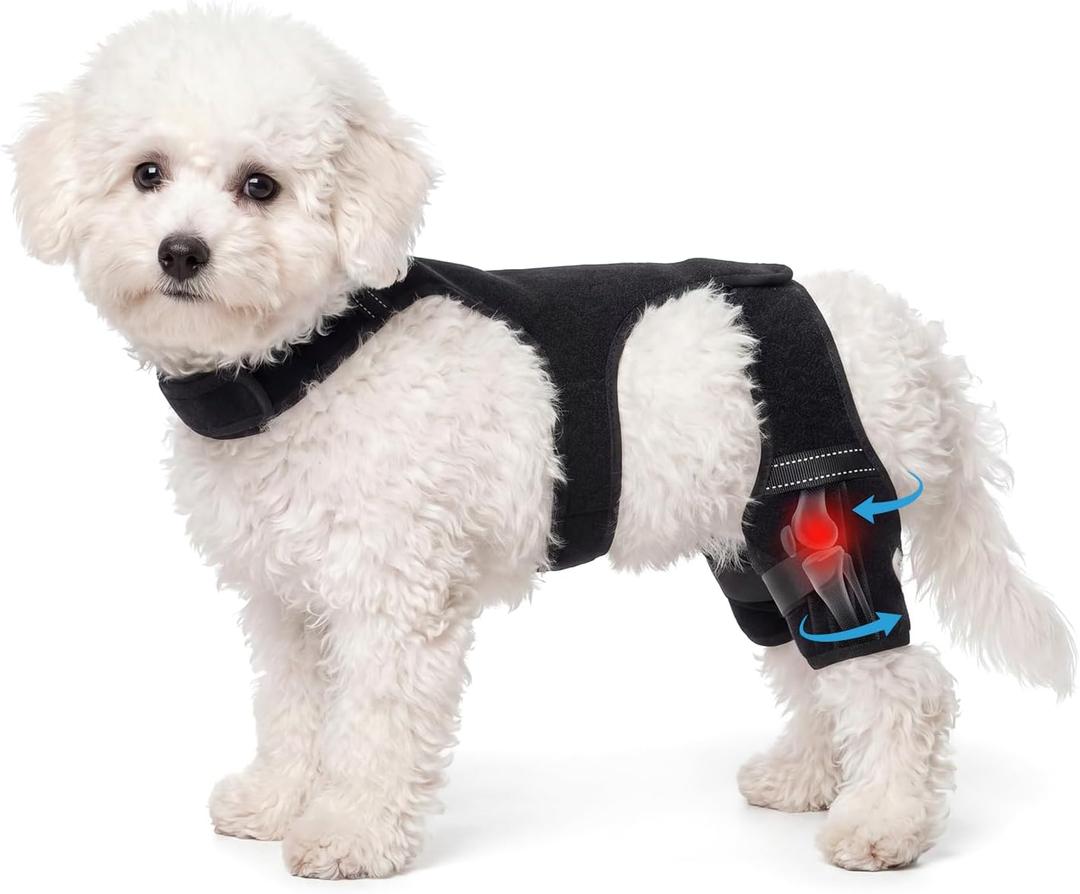Dog Hind Leg Knee Pads, Torn Acl Hind Leg Breathable and Adjustable Support Sleeves, Fit Snugly and Securely, Providing Secure Comfortable Support, Suitable for Everyday Wear(XS)