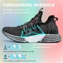 WETIKE Boy's Shoes Mesh Slip on Lightweight Running Sneakers (Black)