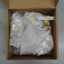 Haliwu 10 Pack White Marble Grain Cabinet Knobs, 2 Tone T-bar Gold Kitchen Handles, Solid Square Dresser and Drawer Pulls