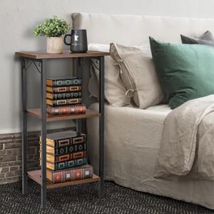 Peohud 3 Tier End Table, 30 Inch Tall Side Table, Rustic Telephone Table Nightstand for Living Room, Bedroom, Office, Sofa Couch, Small Places