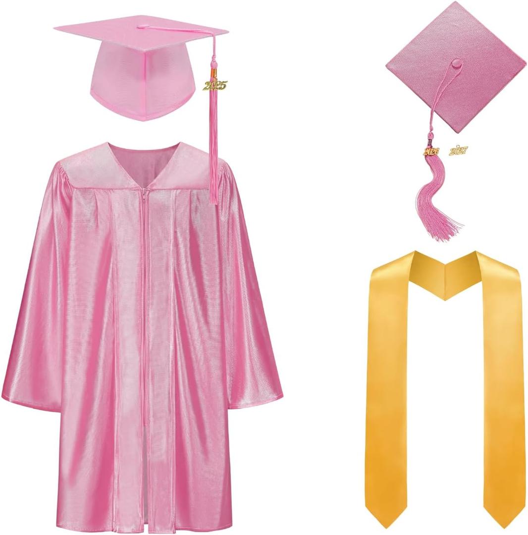 LMYOVE Kindergarten Graduation Cap and Gown Set Preschool Graduation Gown Cap