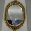 GUOER Vintage Antique Decorative Bathroom Vanity Tray Decor Mirror Tray for Dessert Table Coffee Table Vanity Home Decor Serving Tray with Handle Gold