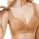 UPTRIS Comfortable Seamless Front Closure Bra for Women, Wireless Full Coverage Push Up Womens Bras No Underwire Bralettes 4XL