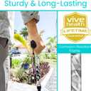 Vive Folding Cane - Foldable Walking Cane for Men, Women - Fold-up, Collapsible, Lightweight, Adjustable, Portable Hand Walking Stick - Balancing Mobility Aid - Sleek, Comfortable T Handles