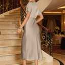 RIHOAS Midi Cocktail Dresses for Women Wedding Guest V Neck Ruffle Spring Summer A Line Formal Dress Flowy Party Gown Wedding (L)