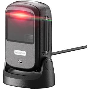 NetumScan Automatic Hands-Free Barcode Scanner - 1D/2D Desktop USB Wired Scanner for Retail Store, Warehouse, Supermarket, POS System, Checkout Counter (Windows/Mac/Linux)