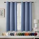 MIULEE Blackout Curtains for Bedroom Living Room 2 Panels, Thermal Insulated Room Darkening Drapes Grommet Noise Reducing Light Blocking Window Treatments 63 Inches Long 40x63 Inch Denim Blue