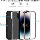 Phone Case for iPhone 14 Pro Case with HD Screen Protector, Heavy Duty Shockproof & DustProof & Dropproof 3-Layer Cover Phone Case for iPhone 14 Pro (6.1'') (BlackGrey)