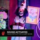 Haunted Hill Farm 5.6-Ft. Standing Pop-Up Clown Animatronic for Halloween