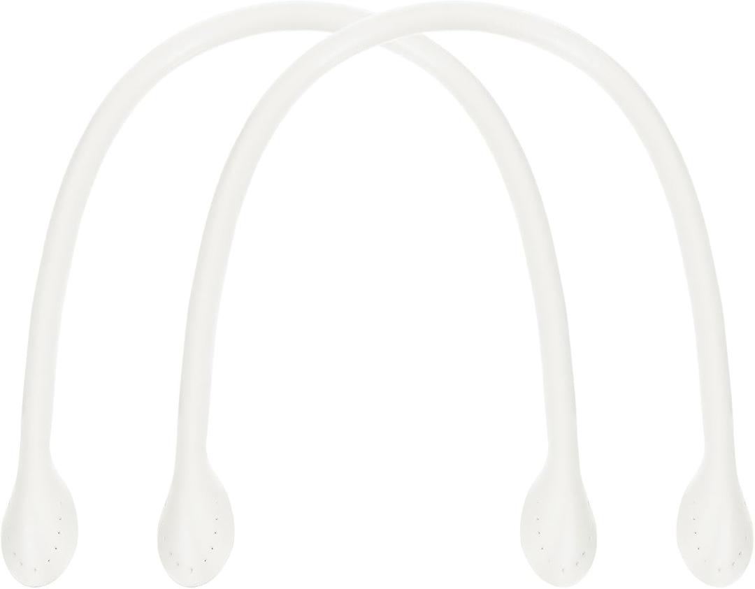 uxcell 2Pcs 24" Leather Purse Strap with Ear Shaped End Bag Handle Replacement for Purse Handbag Wallet - White