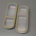 2 Pack Stainless Steel 2 Compartment Snack Containers,Reusable Snack Containers with Lids,Leak Proof Metal Lunch Box,Grab and Go Divided Bento Box for Home Travel Camping (700ml+700ml)