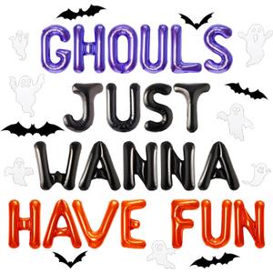 JeVenis Ghouls Just Wanna Have Fun Banner Balloons Garland for Bachelorette Party Birthday Party Decorations