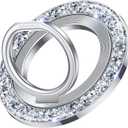 SYNCWIRE Magnetic Phone Ring Holder for MagSafe - Glitter Phone Grip Stand with 360 Rotation & Reinforced Hinge, Compatible with iPhone 16 15 14 13 Pro Max Plus MagSafe Accessories - Glitter Silver