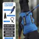 Escape Proof Dog Harness for Large Medium Sized Dogs Six Point Adjustable, Service Dog Vest Harness and Leash Set, No Pull Dogs Harnesses with Handle, Medium Dog Harnesses for Walking(Blue, S)