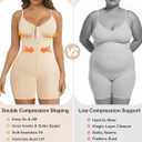 SHAPERX Women's Shapewear Bodysuit Tummy Control Seamless Zip-Up Body Shaper Waist Defining Silhouette (Beige, XXXL)