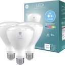 GE LED+ Color Changing LED Light Bulbs with Remote, 8.5W, No App or Wi-Fi Required, BR30 Indoor Floodlights (3 Pack)