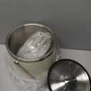 4L Beige-white Double Wall Insulated Stainless Steel Ice Bucket with Scoop for Cocktail Bar,Metal Ice Bucket for Freezer with Lid for Parties. Ice Container to Keep Ice Colder, Bar Cart Accessories