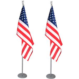 SENZHIYI Indoor Telescoping Flag Pole with Base 6FT-8FT,Aluminum Commercial Indoor Flagpole with Silver Ball Top Finial,Heavy Duty Indoor Flag Pole Kit for Office School City Hall Silver 2Pack