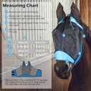 Fly Masks for Horses Equestrian Horse Supplies Horse Fly Mask with Ear Breathable Fine Mesh for Eye Protection from Insect Pests and UV Protection, Adjustable Fit for Comfort (Blue, Large)