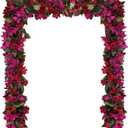 4PCS 7.2ft/Piece Artificial Bougainvillea Flowers Garland Deep Pink and Red Vines Silk Bougainvillea Artificial Flowers for Wedding Arch Table Garden Wall Decor(Deep Pink and Red)