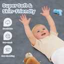 ACOMOPACK 1.3" Thick Baby Play Mat for Floor 50x50"-Memory Foam Water-Repellent Playpen Mat for Tummy Time,Non-Slip Soft Velvet Nursery Rug for Kids,Toddlers,Infants CrawlingGrey