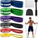 Adostob Resistance Bands Set with Door Anchor, Multi-Levels Pull Up Assistance Bands, Exercise Bands for Working Out, Stretching, Muscle Training, Physical Therapy (Men/Women)