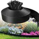 Kryonix Landscape Edging, Garden Edging 2 Inch Tall 66 FT Plastic Flexible with 100 Stakes for Gardens, Lawns, Landscaping, Flowerbeds