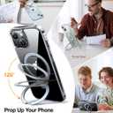 TORRAS Magnetic Kickstand for iPhone 17e,15, 14, 13, & 16e Case [Fit for MagSafe][Sturdy & Versatile Stand] Military-Grade Shockproof Transparent Slim Protective Anti-Fingerprint Anti-Scratch, Clear