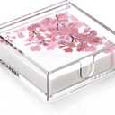 DINGHUO Acrylic Napkin Holder, 7"x 7"x 2.4" Flat Luncheon Napkin Dispenser with Lid, Clear Flip top Waterproof Paper Napkin Container Organizer for Table, Kitchen, Indoor & Outdoor, Bathroom Vanity