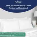 2 x Royale Linens Standard Pillowcase Set of 2 - Bed Pillow Cover - 20"x26" - White Pillowcases - 1800 Brushed Microfiber, Wrinkle & Fade Resistant - Soft & Cozy- Standard Size Pillow Case (STD, White)