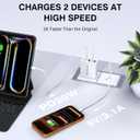 2-Pack 50W USB C Wall Charger, 5-Port PD Fast Charging Block with 3/6/10/10FT USB C Cables, Multiport Type C Power Adapter for iPhone 17/16/15/14/13 Pro Max, iPad, Switch, Samsung Galaxy S26/S25 Ultra