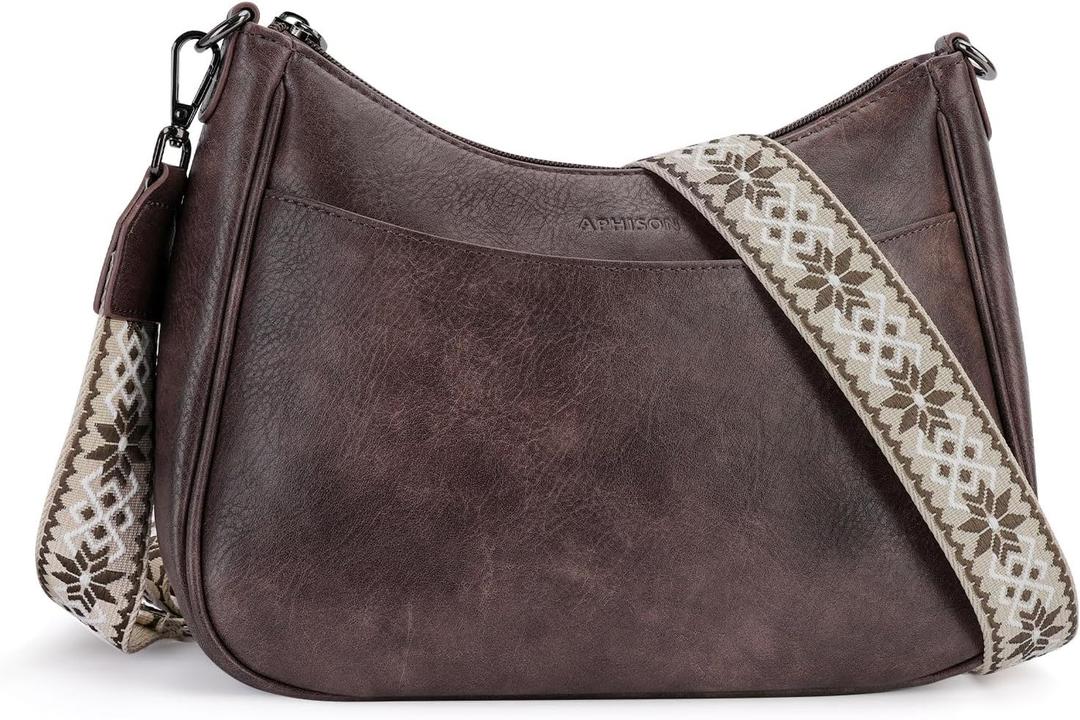APHISON Trendy Leather Crossbody Purse with Adjustable Strap, Women's Shoulder Handbag