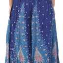 Lannaclothesdesign Palazzo Pants for Women Wide Leg Boho Harem Yoga Pants S M L XL Sizes (Blue, M)