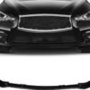 SCITOO Front Lip Spoiler Fits for 2014-2017 for Infiniti Q50 Base Glossy Carbon Look Front Bumper Lip