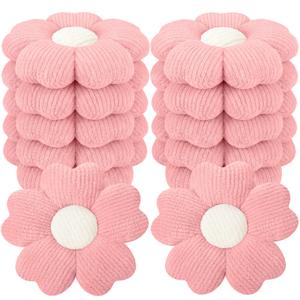 Beeveer 10 Pcs Cute Flower Pillow 15.75 Inch Flower Plush Throw Pillow Aesthetic Decorative Seating Cushion for Spring Back to School First Day of School Sofa Couch Bed Decor (Monochrome,Deep Pink)