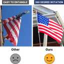 Yeesun Flag Pole,6FT Flag Pole Kit(2 Packs) for 3' x 5'American Flag, Flag Pole Holder for Outside House,Truck & Boat Use (Without Bracket) (Silver)